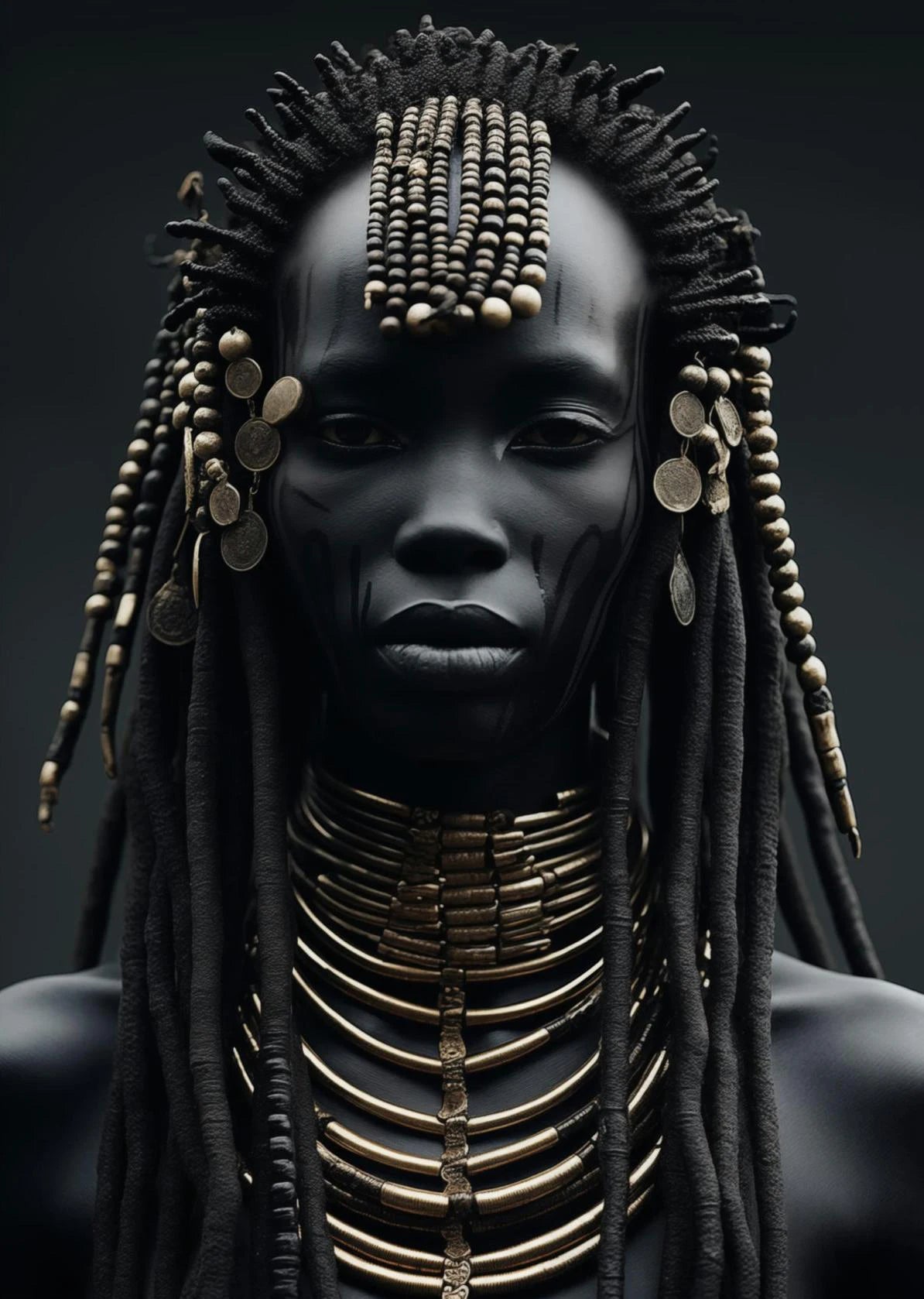 Tableau Portrait Tribal Cérémonie