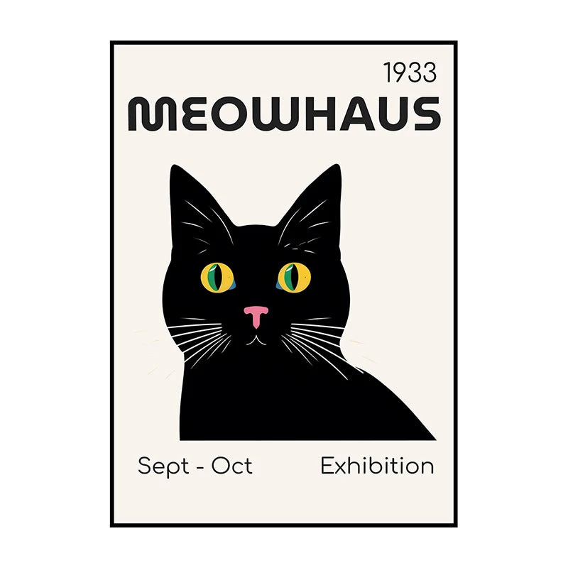 Tableau Chat Noir Vintage