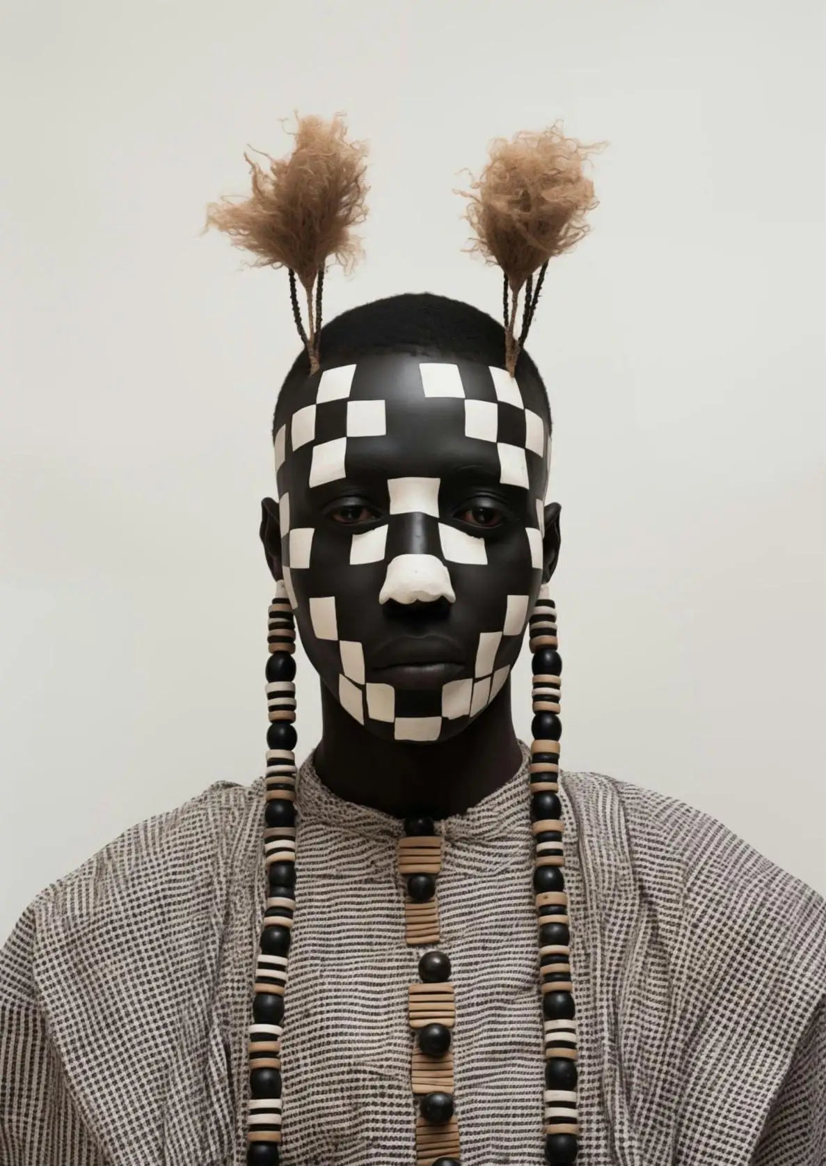 Tableau Masques Tribaux Monochrome