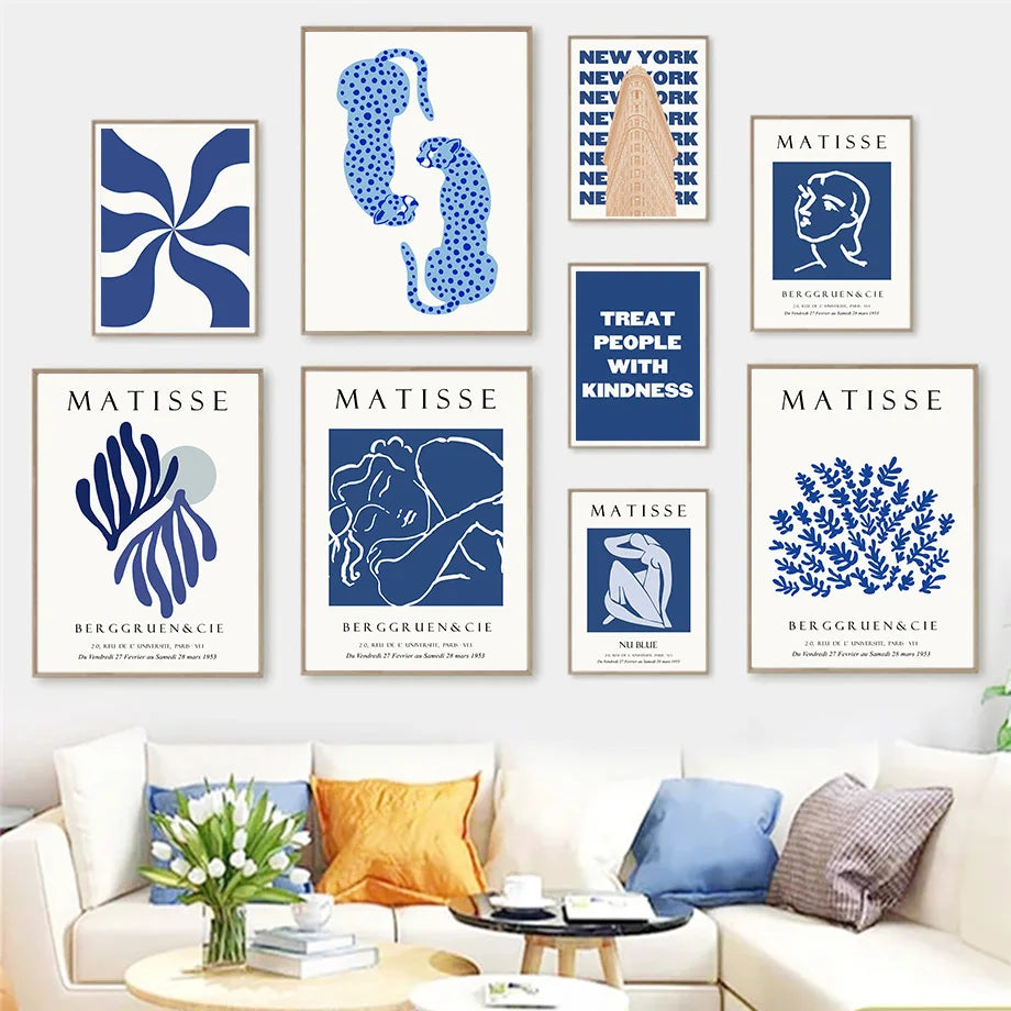 Tableau Matisse Bleu Moderne
