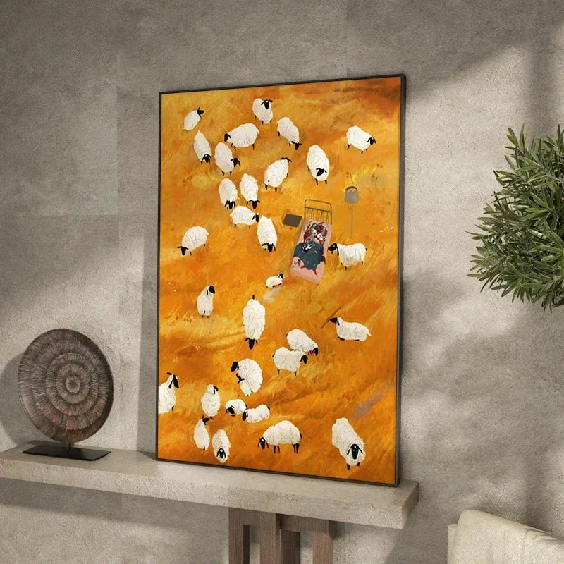 Tableau Mouton Orange