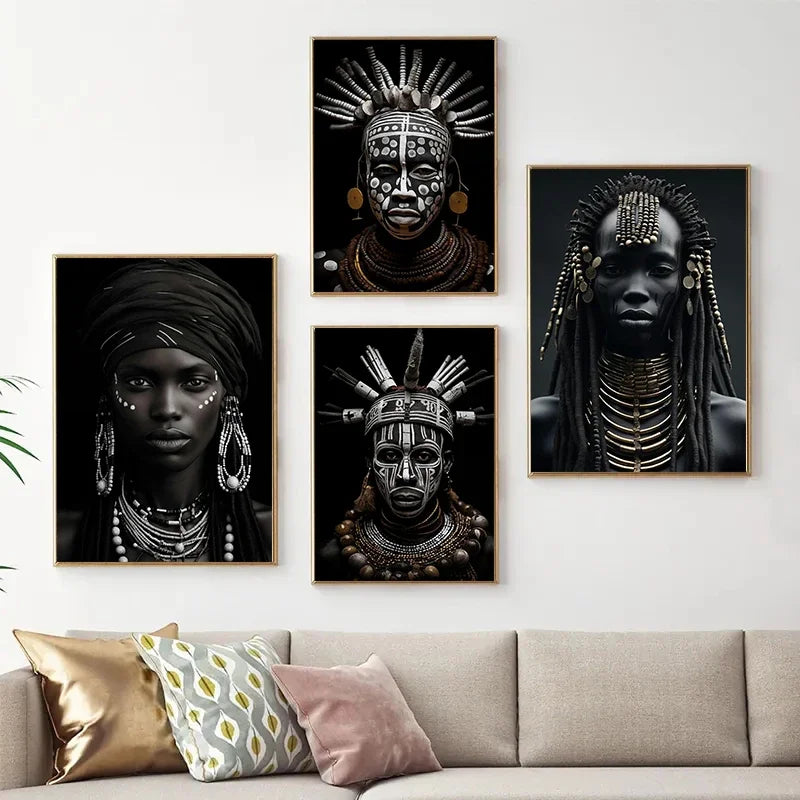 Tableau Portrait Tribal Cérémonie