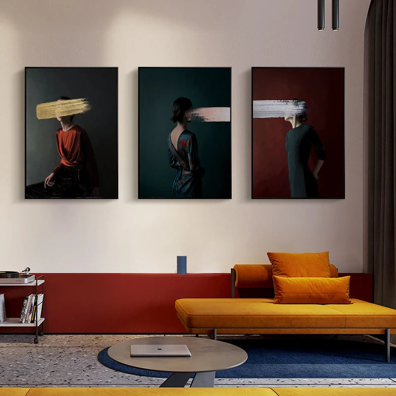 Tableau Portrait Féminin Abstrait