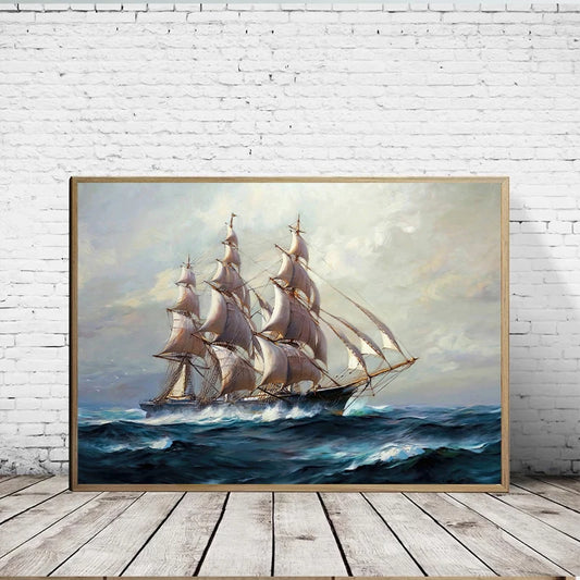 Tableau Voilier Mer Orageuse