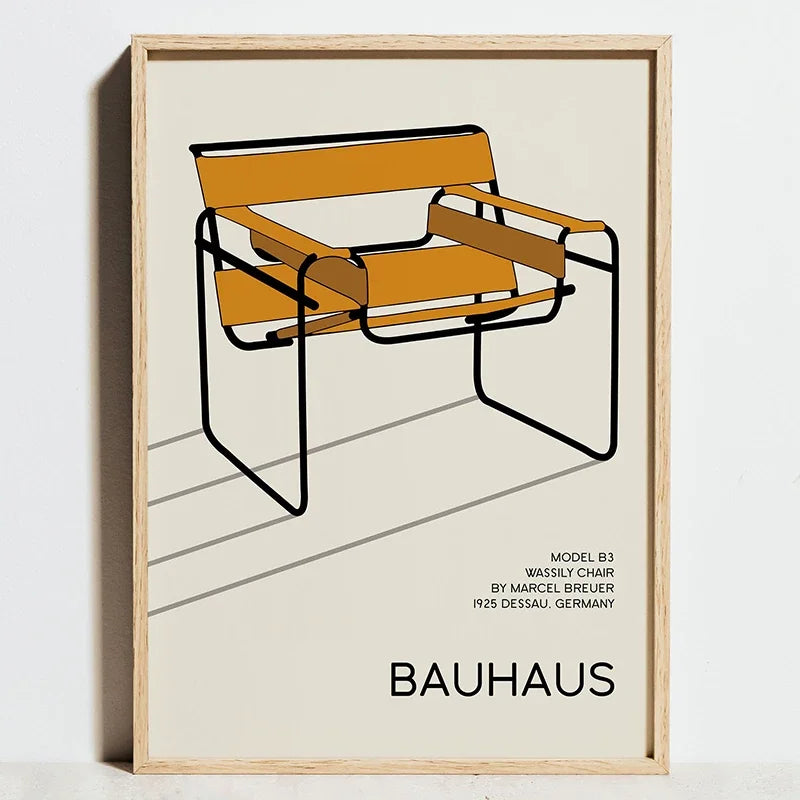 Tableau Fauteuils Bauhaus Orange