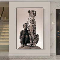 Tableau Fillette Guépard