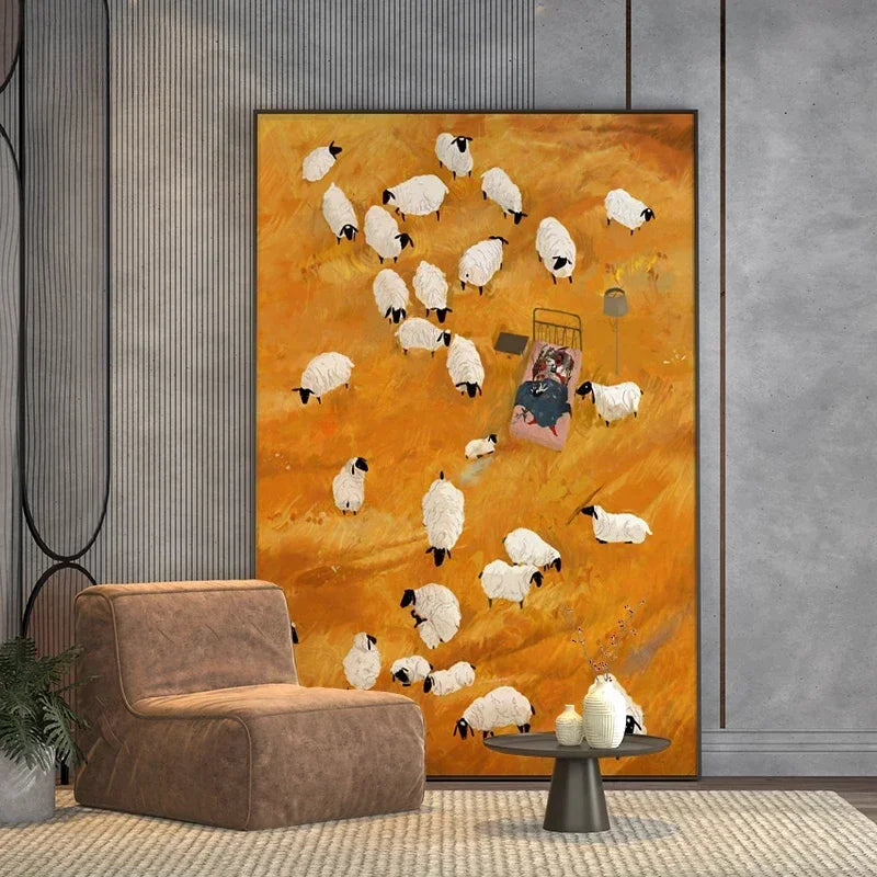 Tableau Mouton Orange