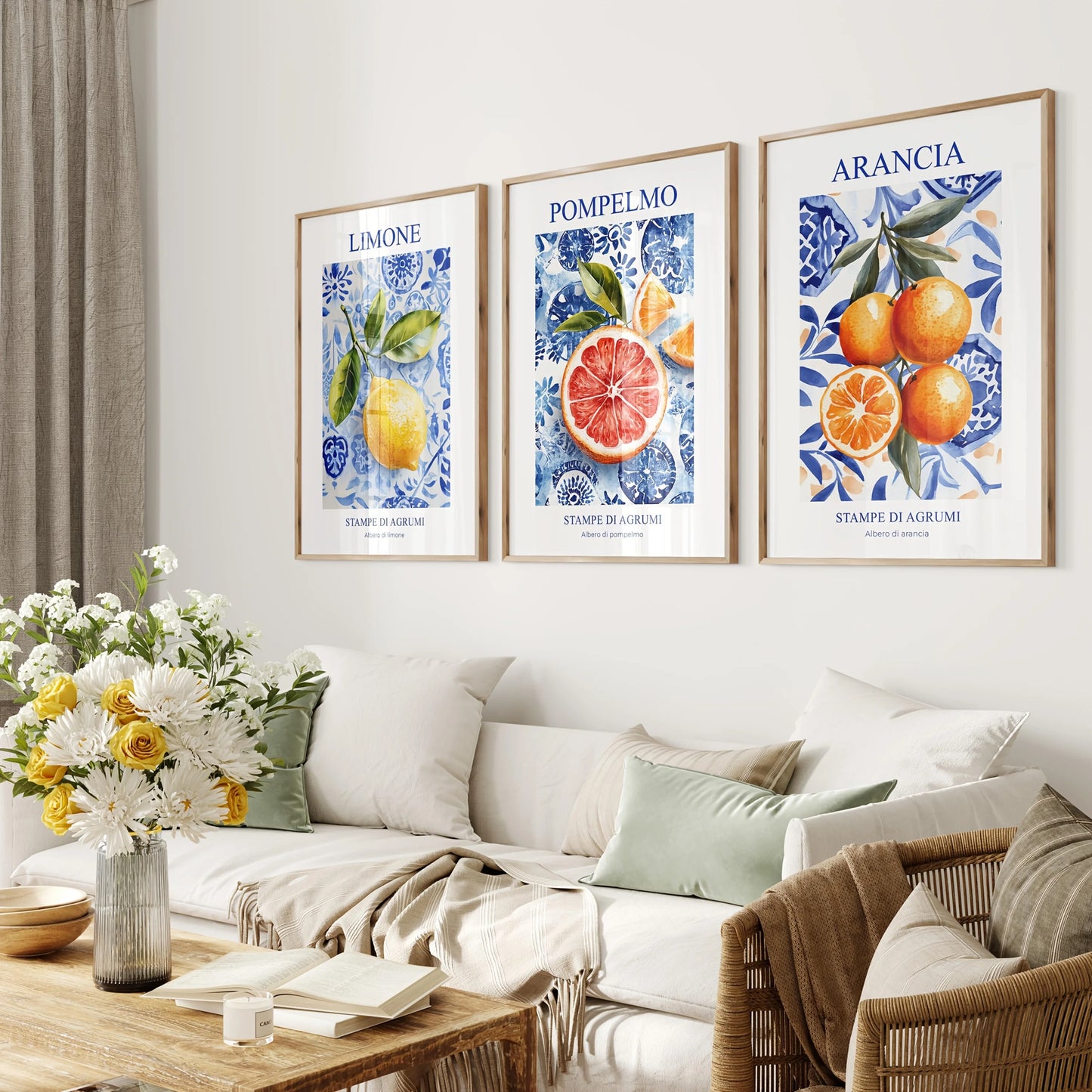 Tableau Agrumes Aquarelle