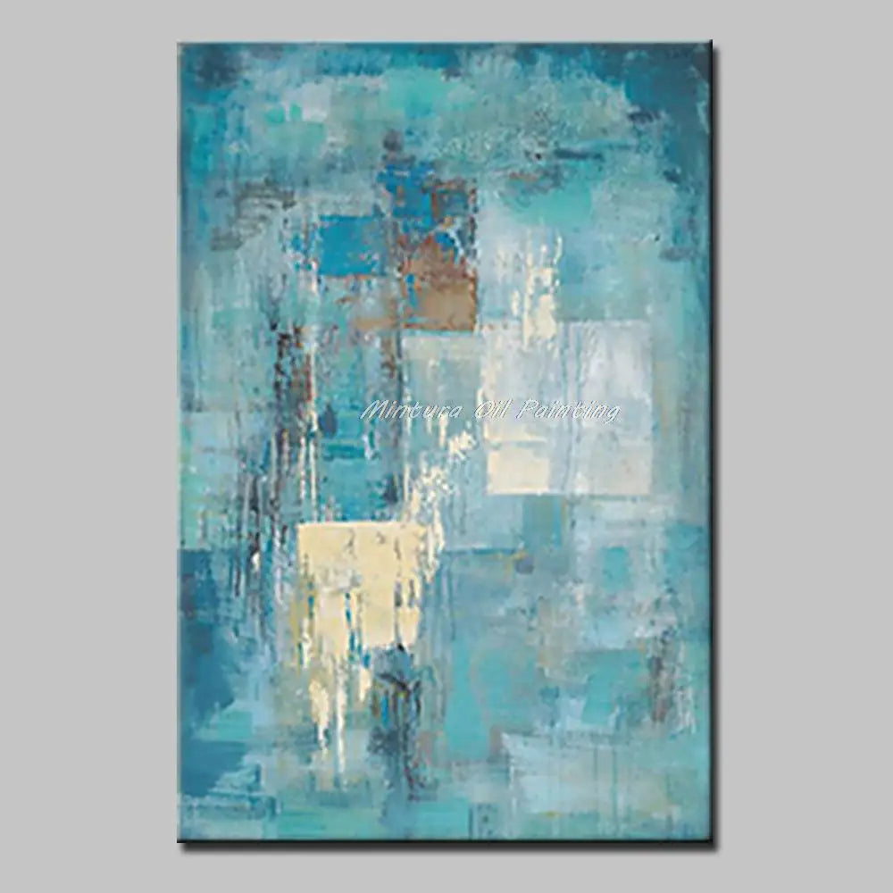 Tableau Abstrait Géométrique Turquoise