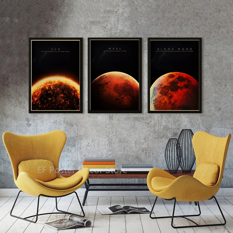 Tableau Cosmos Rouge Mystique