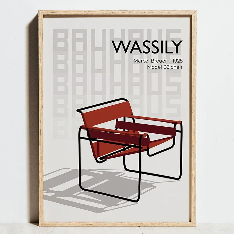 Tableau Fauteuils Bauhaus Orange