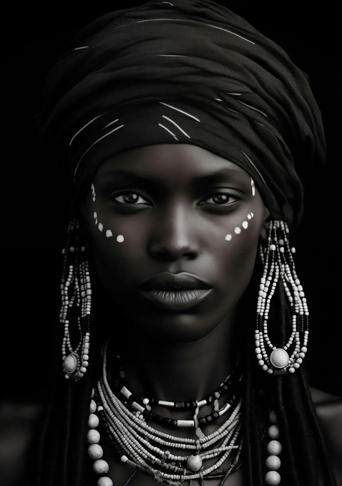 Tableau Portrait Tribal Cérémonie