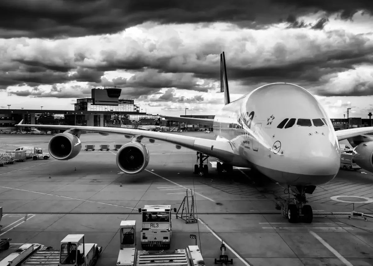 Tableau Avions Monochrome Dramatique