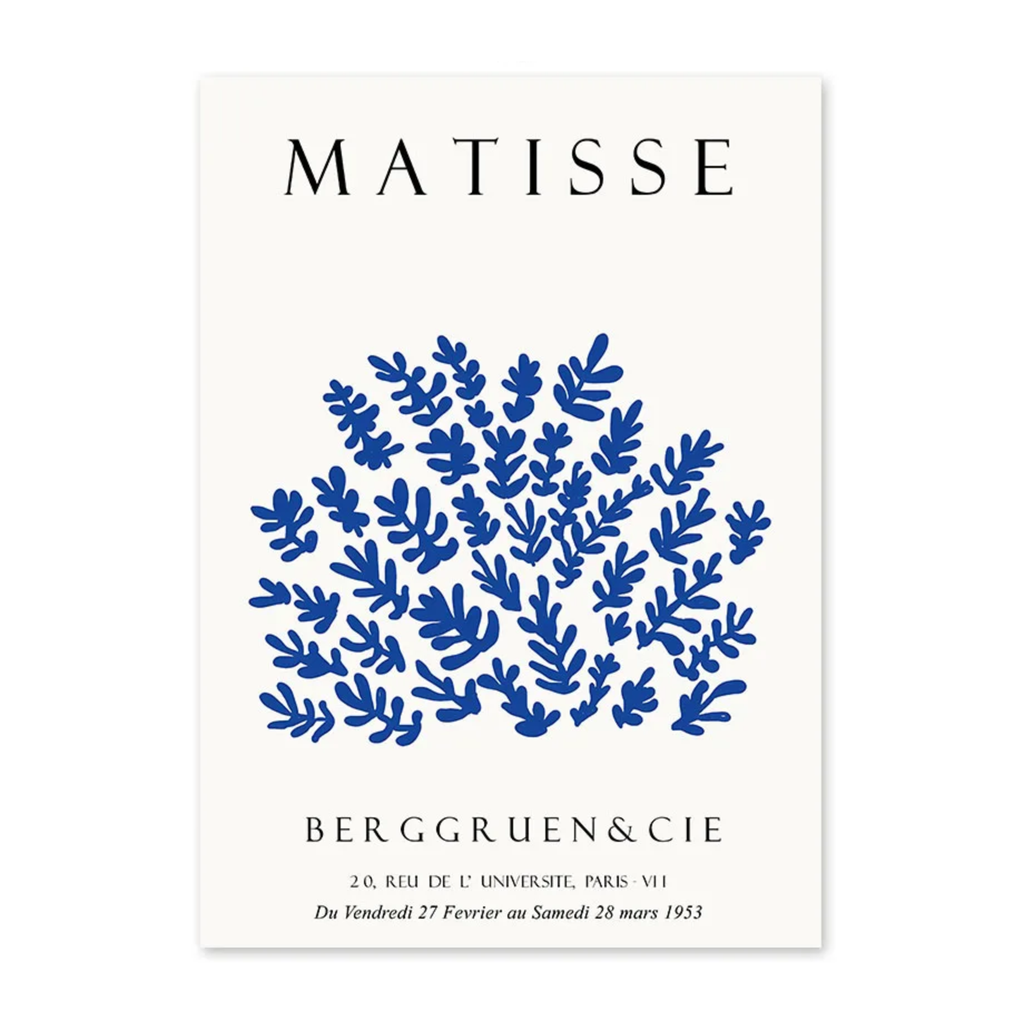Tableau Matisse Botanique Bleu
