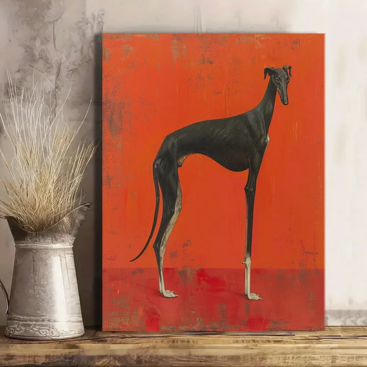 Tableau Lévrier Rouge Minimaliste
