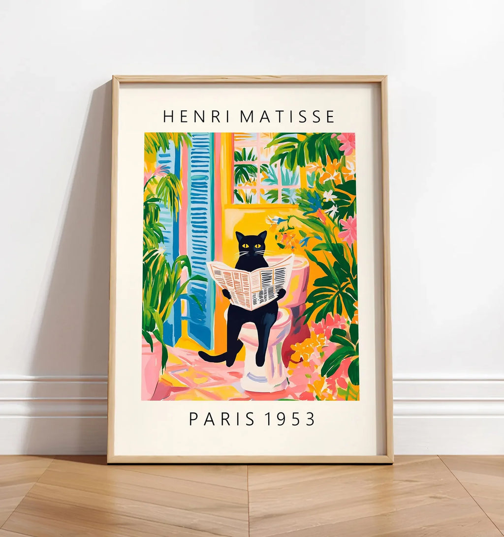 Tableau Chat Noir Tropical