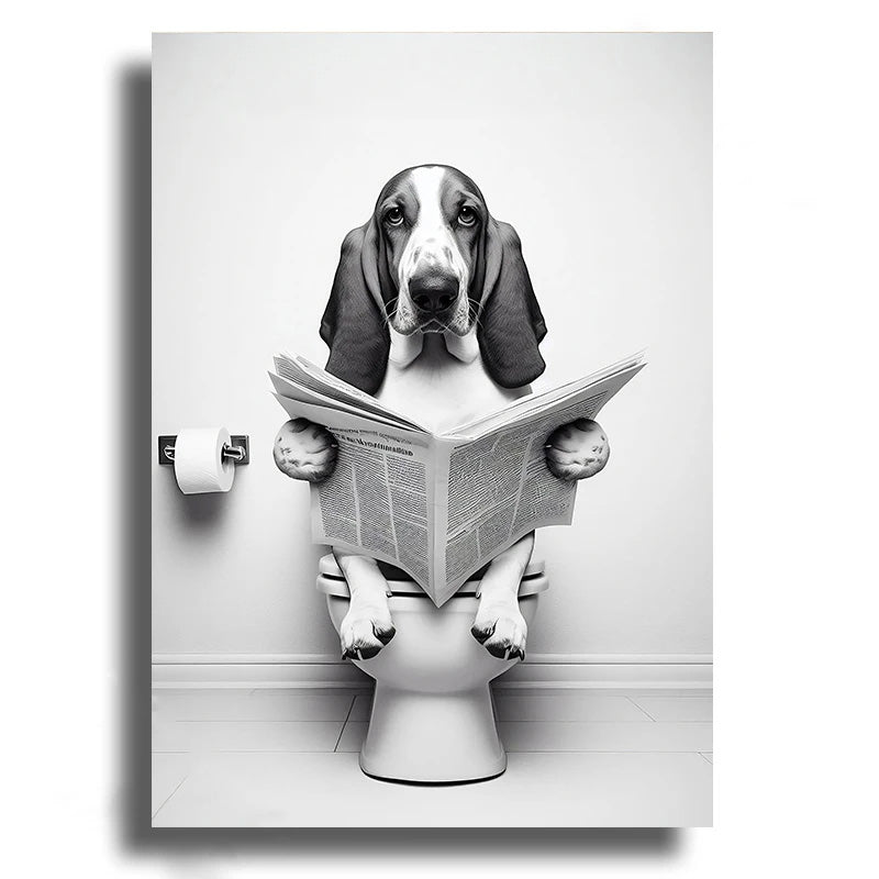 Tableau Animaux Toilettes Surréalistes