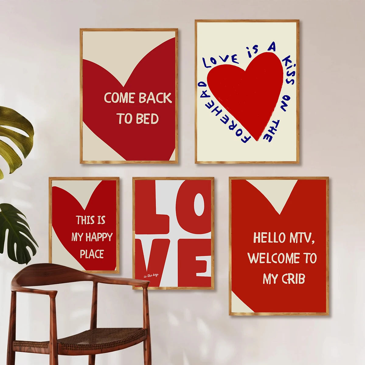 Tableau Coeurs Slogans Romantiques