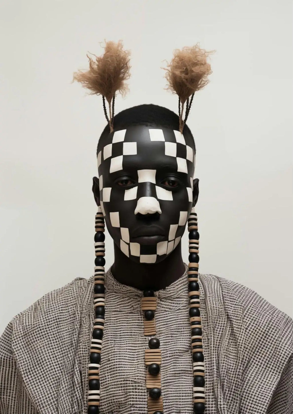 Tableau Masques Tribaux Monochrome