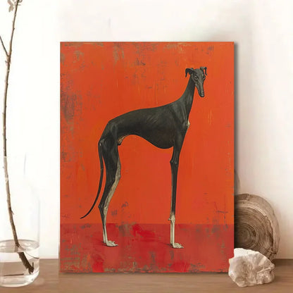 Tableau Lévrier Rouge Minimaliste