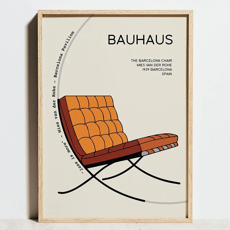 Tableau Fauteuils Bauhaus Orange