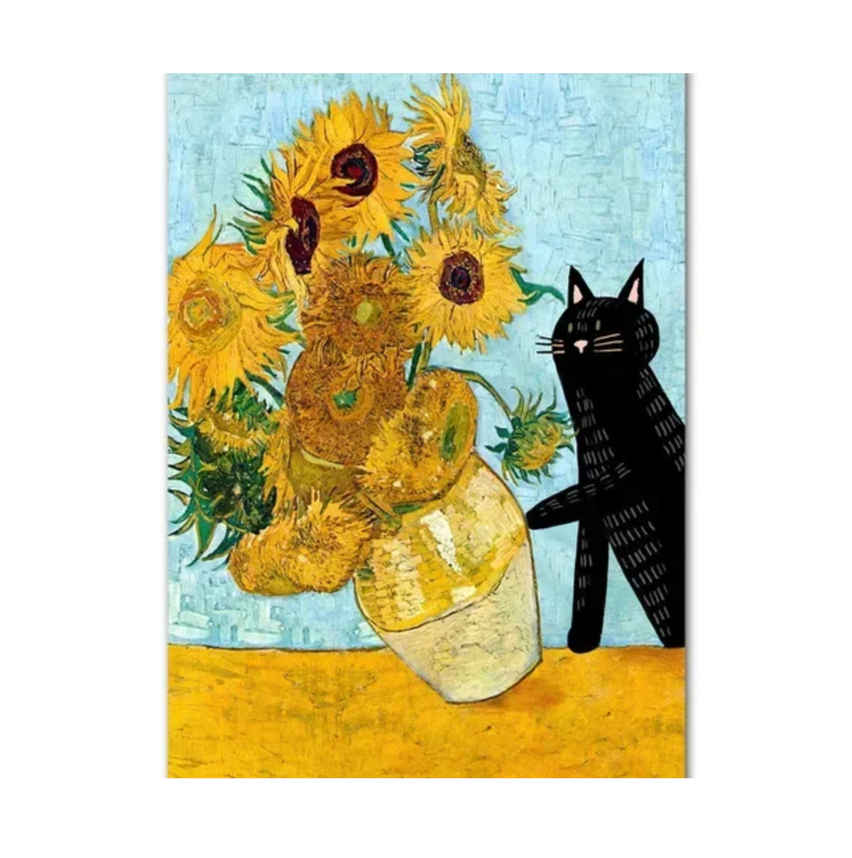 Tableau Van Gogh Chat Noir
