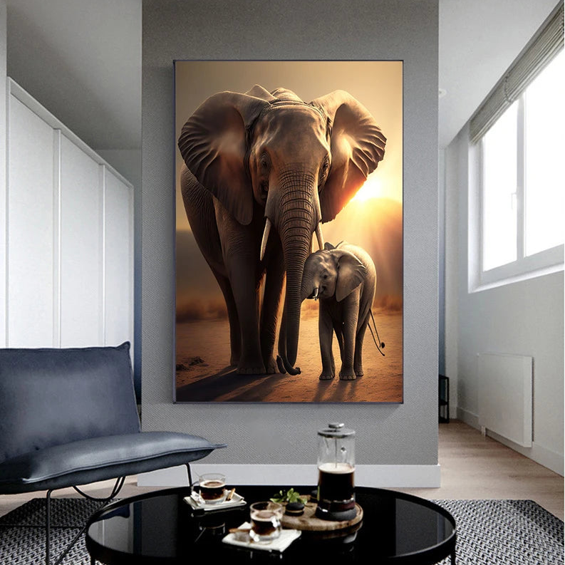 Tableau Maternité Éléphant