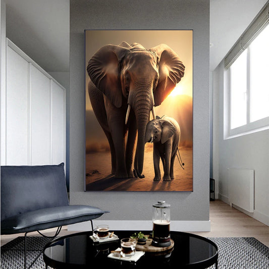 Tableau Maternité Éléphant