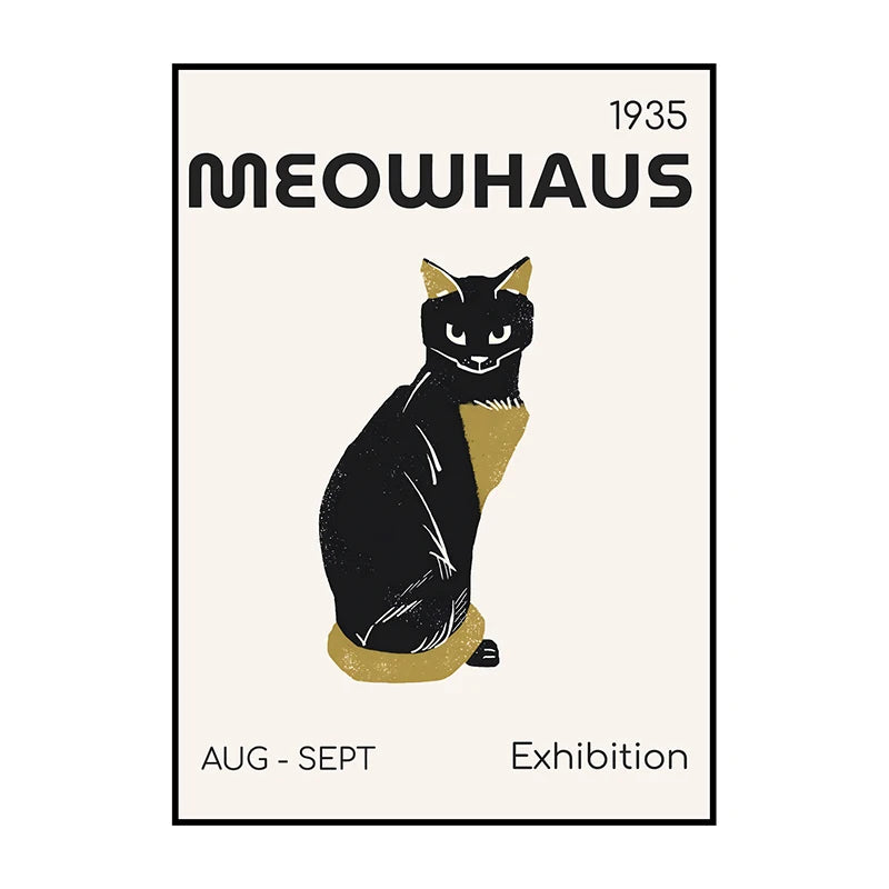 Tableau Chat Noir Vintage