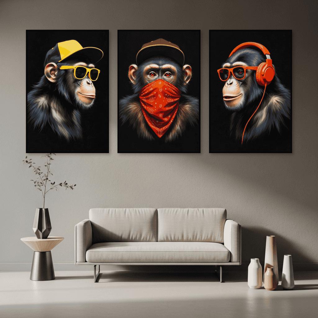 Tableau Singes de la Sagesse