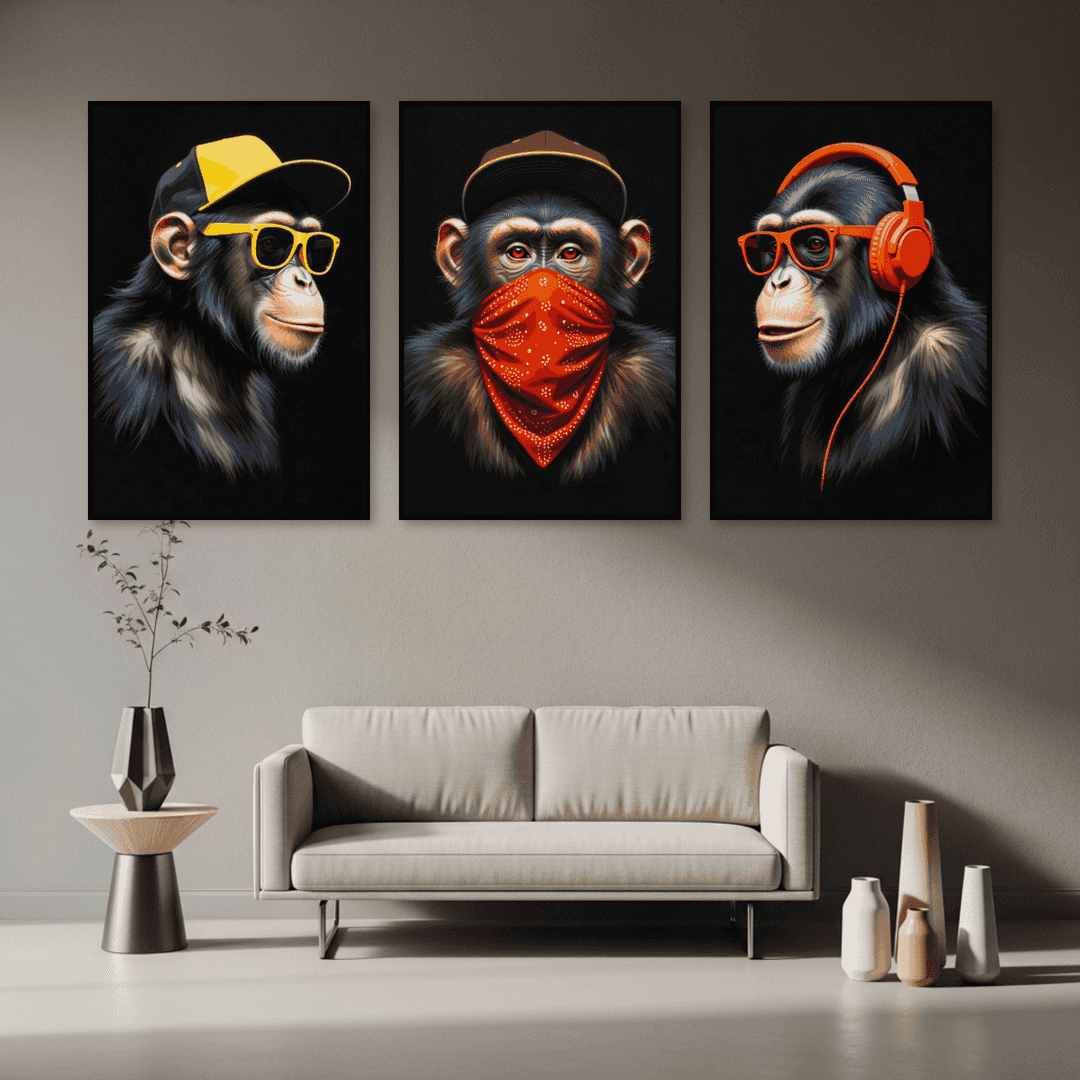 Tableau Singes de la Sagesse