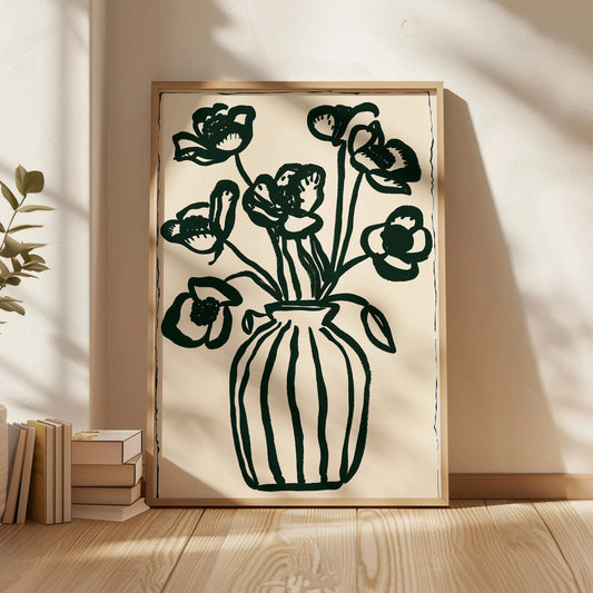 Tableau Dessin Linéaire Floral