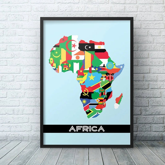 Tableau Carte Afrique Drapeaux