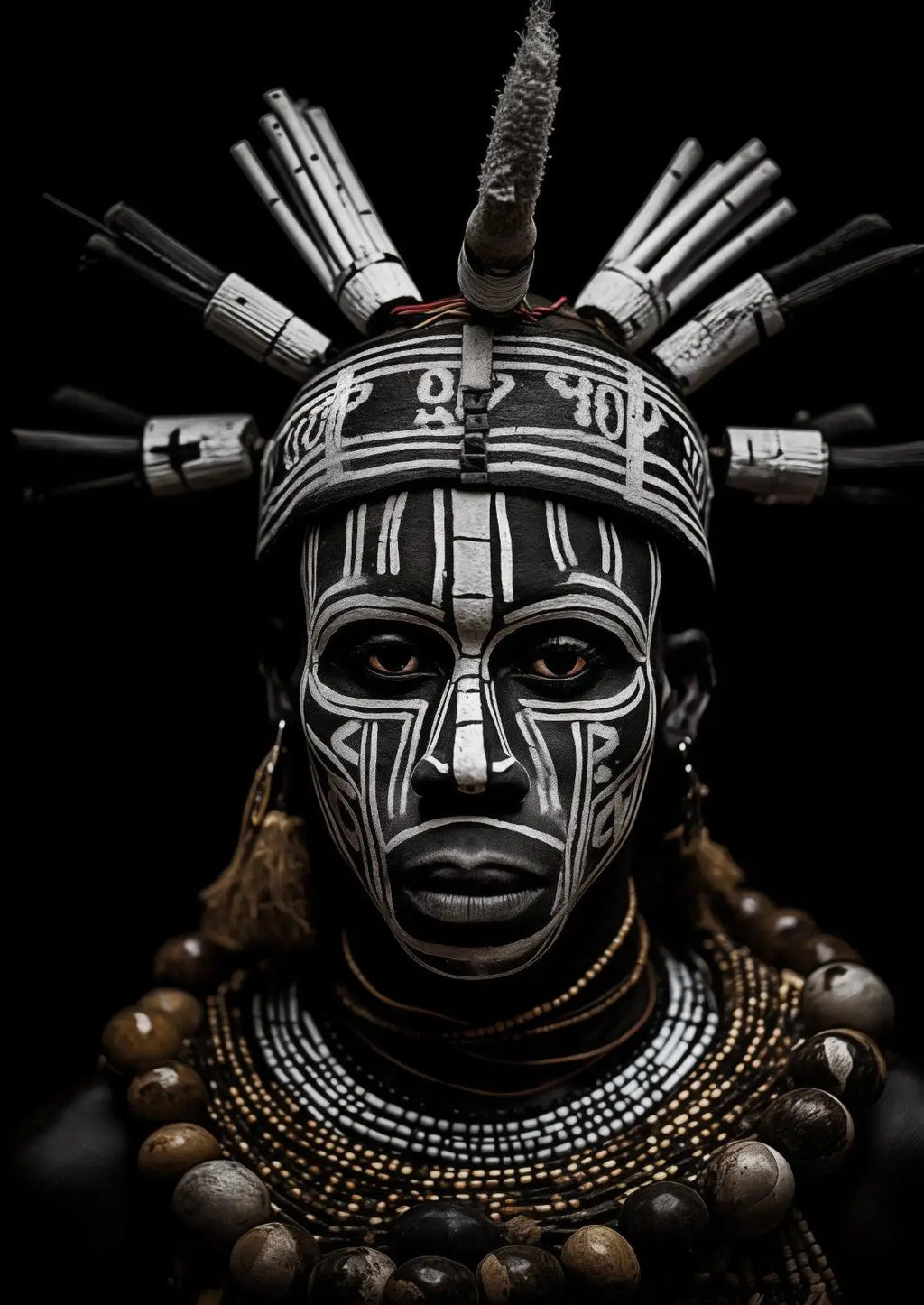 Tableau Portrait Tribal Cérémonie