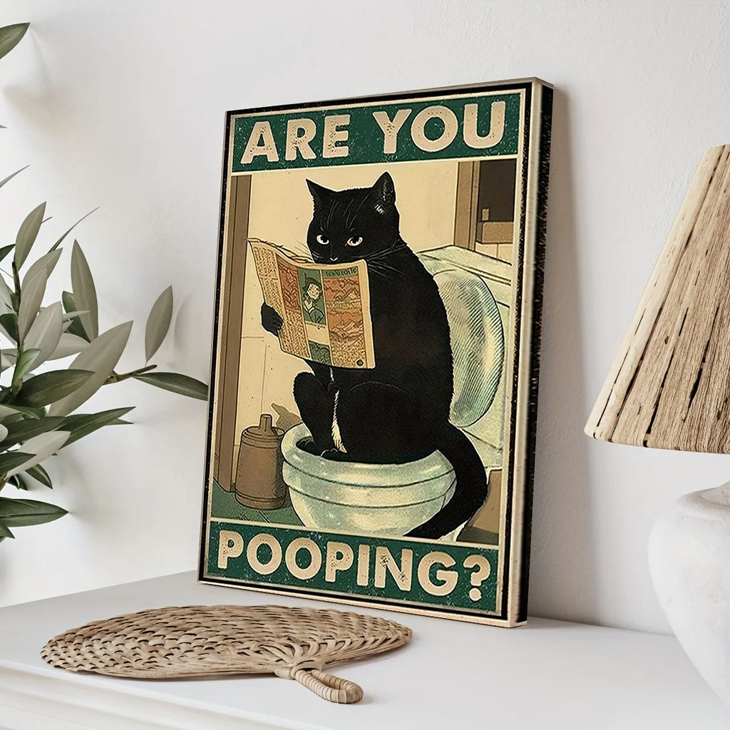 Tableau Chat Toilette Humoristique