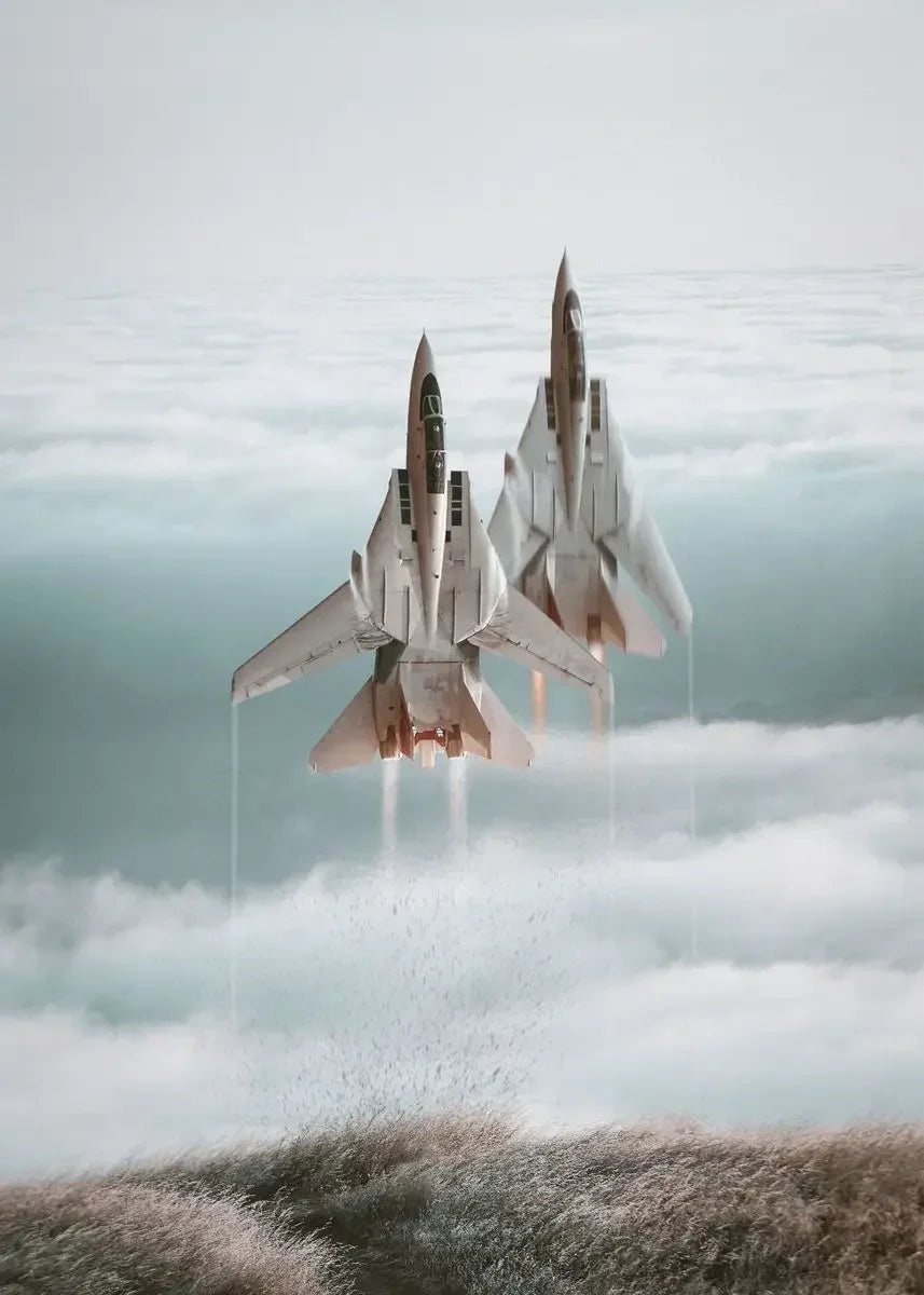 Tableau Avions de Chasse vertical