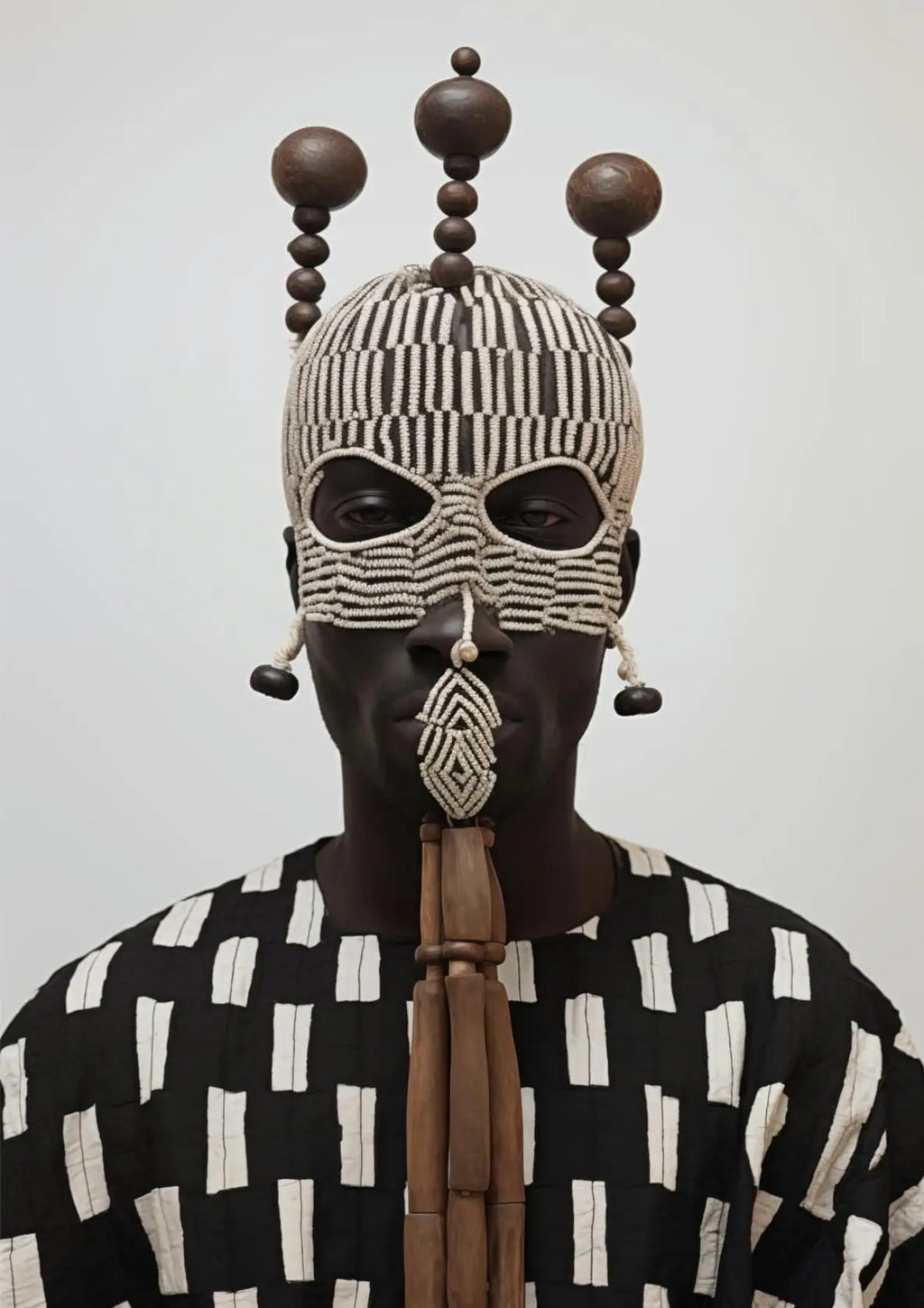 Tableau Masques Tribaux Monochrome