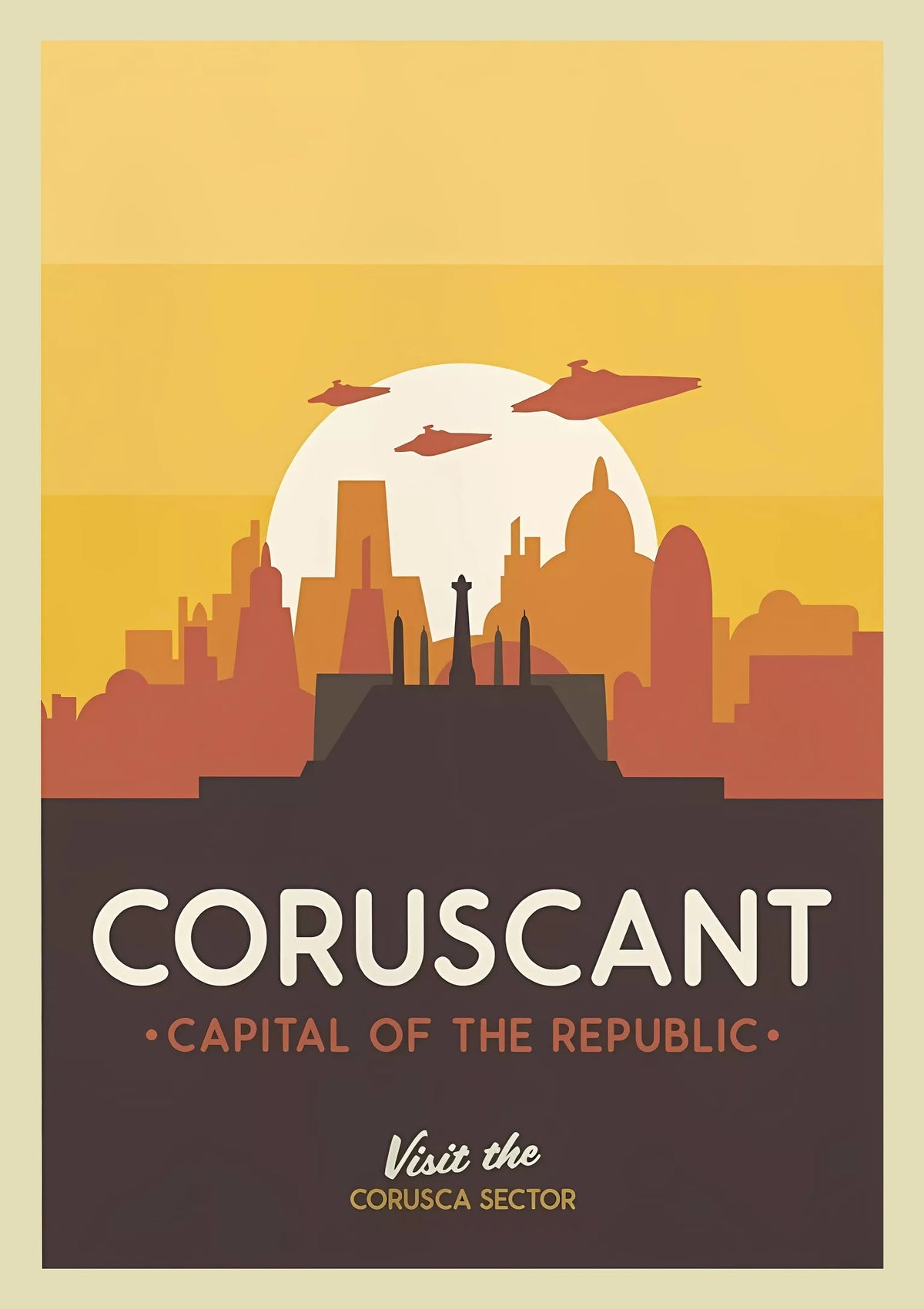 Tableau Planètes Star Wars Vintage