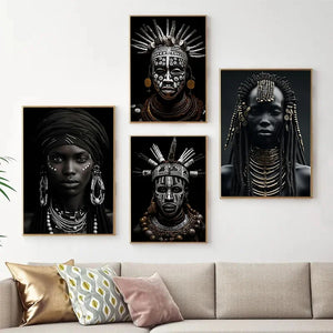 Tableau Portrait Tribal Cérémonie