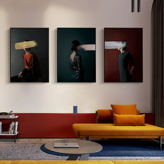 Tableau Portrait Féminin Abstrait