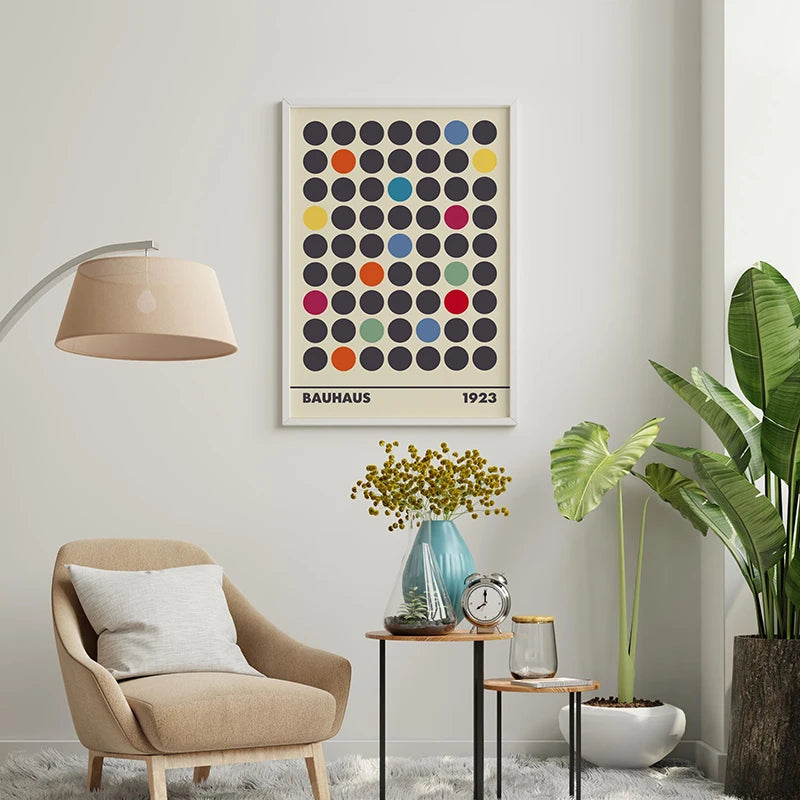 Tableau Bauhaus Cercles Colorés