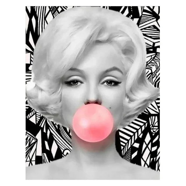 Tableau Femme Chewing-Gum Rose