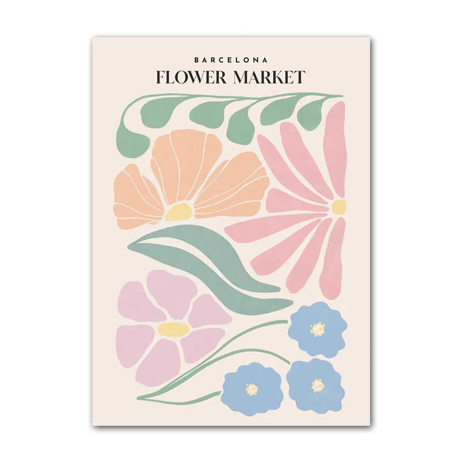 Tableau Marché Floral Pastel