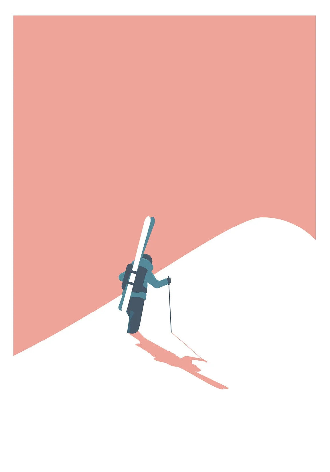 Tableau Ski Montagne Minimaliste