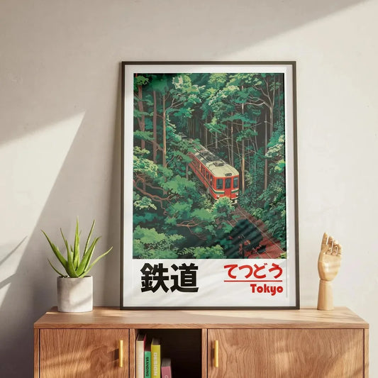 Tableau Train Forêt Japonaise