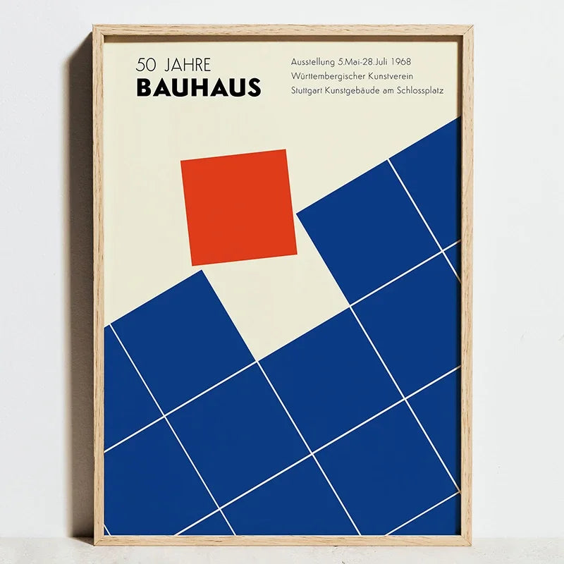Tableau Géométrique Bleu et Rouge
