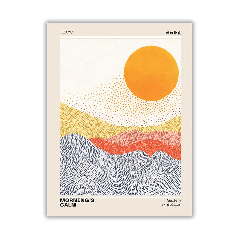 Tableau Mont Fuji Soleil Rouge