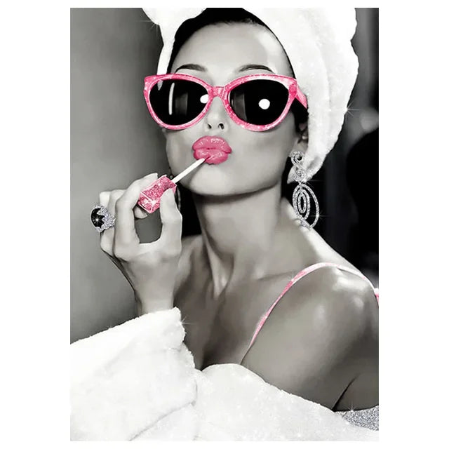 Tableau Femme Chewing-Gum Rose