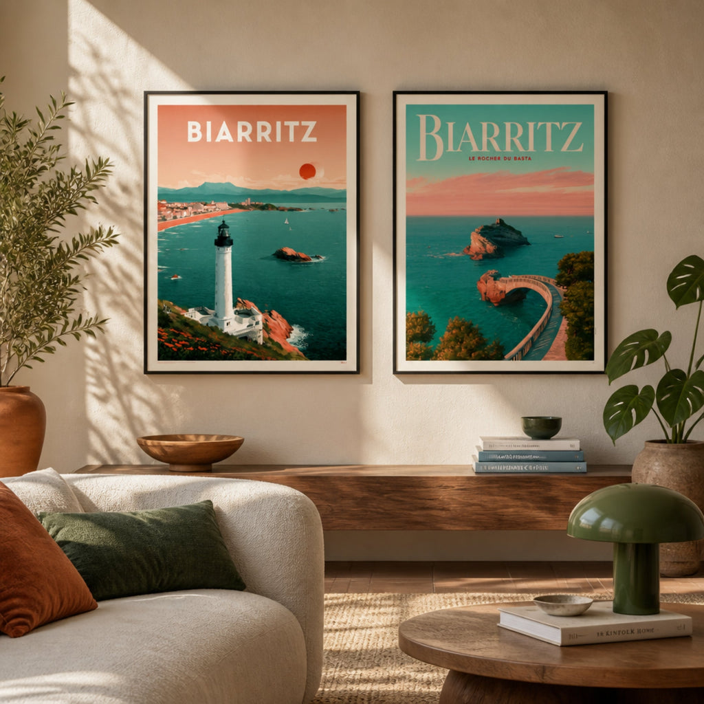 Affiche Biarritz dans salon