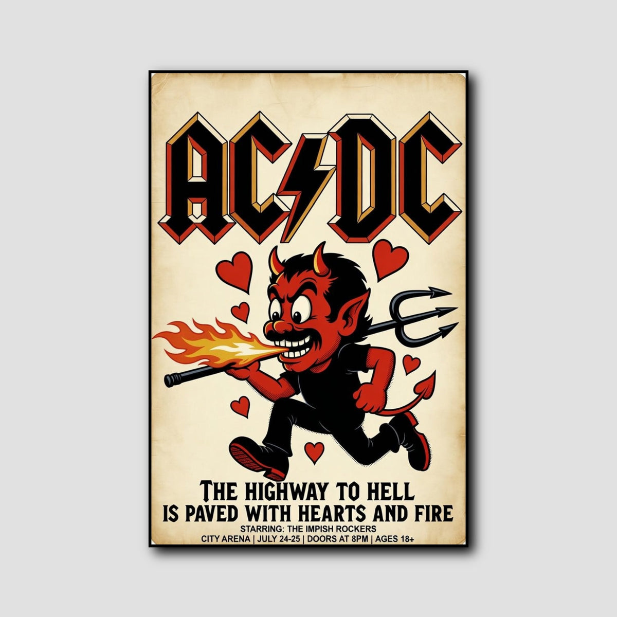 Affiche Poster ACDC Vintage style 1